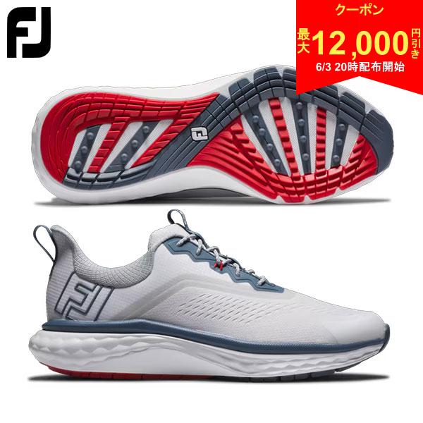 乐天商城 - 【3日20時開始!最大12,000円引きクーポン！】フットジョイ クオンタム LACED 56989 スパイクレス ゴルフシューズ ホワイト×ブルー