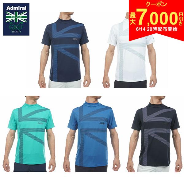 乐天商城 - 【14日20時開始!最大7,000円引きクーポン！】【送料無料】アドミラルゴルフ カラタッチ + PLUS UJプリント モックネック 半袖 シャツ ADMA636