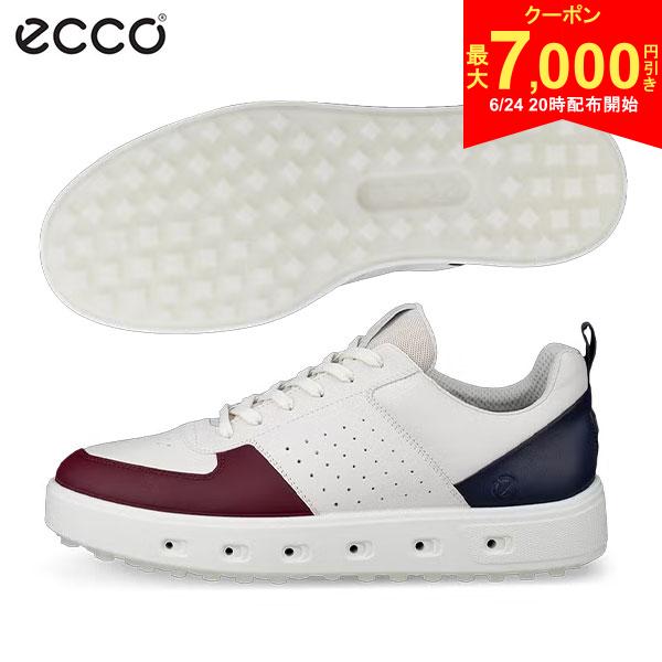 エコー STREET 720 111704 スパイクレス ゴルフシューズ DARK RUBY×WHITE×MARINE(61584)