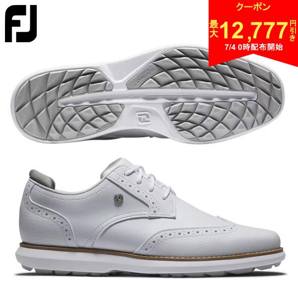 [Starts at 00:00 on the 4th! Up to 12,777 yen off coupon!] [Women's] FootJoy 97933 Traditions Spikeless Blucher Golf Shoes White x White