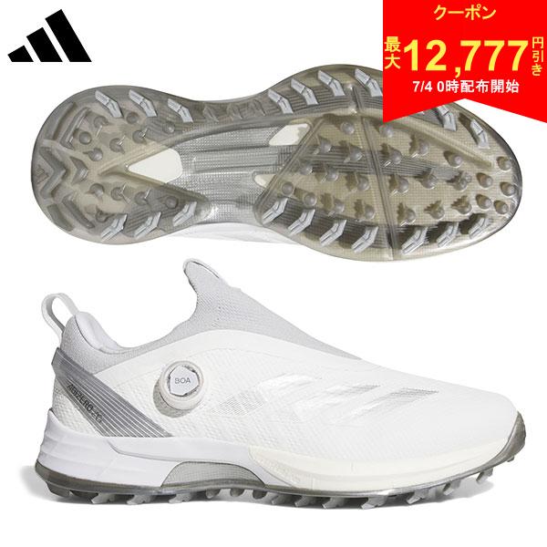 [Free Shipping] Adidas Adizero ZG25 Boa Spikeless Golf Shoes NLK60 Footwear White x Silver Metallic x Light Grey Heather Solid Grey (IH3357)