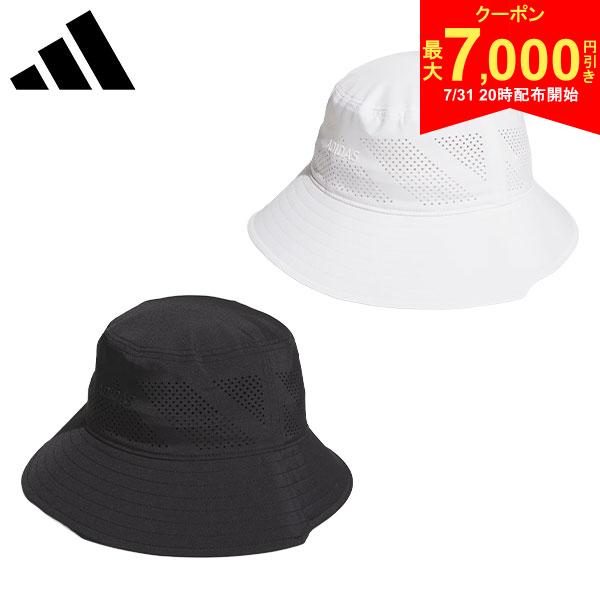 この商品の特徴即日出荷ホワイト(KD8842)ブラック(KD8843)このゴルフバケットハットのクライマクールテクノロジーで乾いた状態を保とう。ゴルフ愛好家向けにデザインされたメタルロゴバケットハットは、コースでのルックスにちょっとしたセンスを加えるだけでなく、実用的なメリットも。スタイリッシュなデザインと大胆なメタルロゴが特徴の、パフォーマンスゴルフの世界におけるステートメントピース。この帽子はスウェットバンドにクライマクールテクノロジーを採用しているので、汗を逃がして快適に過ごせる。プレーンウィーブ生地は肌触りもソフト。adidasは革新的なテクノロジーの使用に力を入れている。このバケットハットはそれを証明している。スタイルと最新技術を兼ね備えた製品を身に着けて、コースを自信を持って歩こう。・プレーンウィーブ生地・クライマクールスウェットバンド・サイドにBOSパッチスペック素材ポリエステル97%（再生素材100%）/ポリウレタン3%サイズOSFW(54-57cm)OSFX(57-60cm)OSFL(60-63cm)カラーホワイト(KD8842)ブラック(KD8843)発売日：2026年Adidas 帽子 暑さ対策