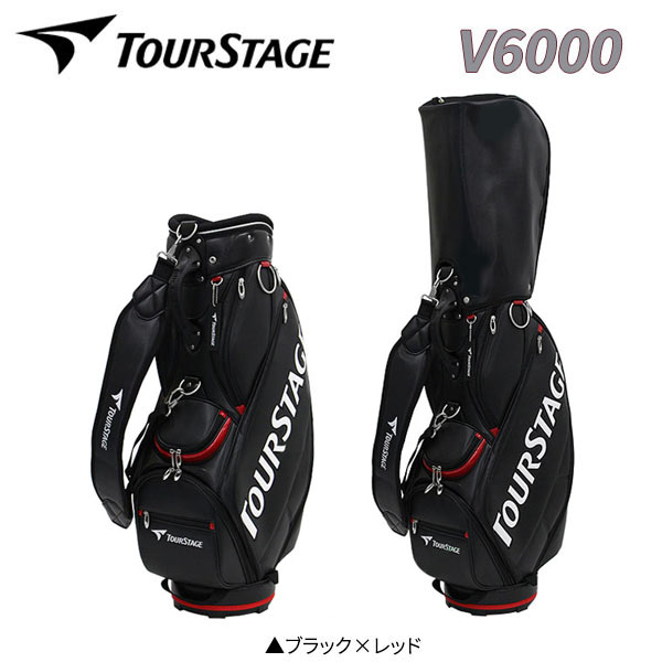 ブリヂストン ゴルフ ツアーステージ V6000 キャディバッグ TOUR STAGE ブラック×レッド ゴルフバッグ【あす楽対応】