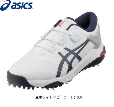 アシックス ゴルフ ゲルコース デュオ ボア 1111A073 ゴルフシューズ ホワイト×ピーコート (100) ASICS GEL-COURSE DUO BOA
