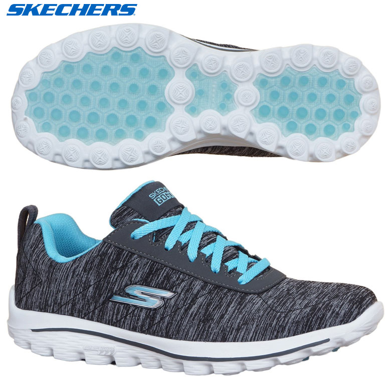 【レディース】 スケッチャーズ ゴルフ ゴーウォークスポーツ 17008 スパイクレス ゴルフシューズ ブラック×ブルー SKECHERS GO WALK SPORT【あす楽対応】