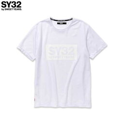 SY32 by SWEET YEARS GOLF ゴルフウェア メンズ エスワイサーティトゥ バイ スィートイヤーズ TNS1728 EMBOSS CAMO BOX LOGO TEE シャツ ホワイト×ホワイト SY32 by SWEET YEARS Tシャツ【あす楽対応】