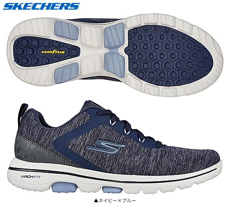 【レディース/送料無料】スケッチャーズ 123034 GO GOLF WALK 5 スパイクレス ゴルフシューズ ネイビー×ブルー SKECHERS