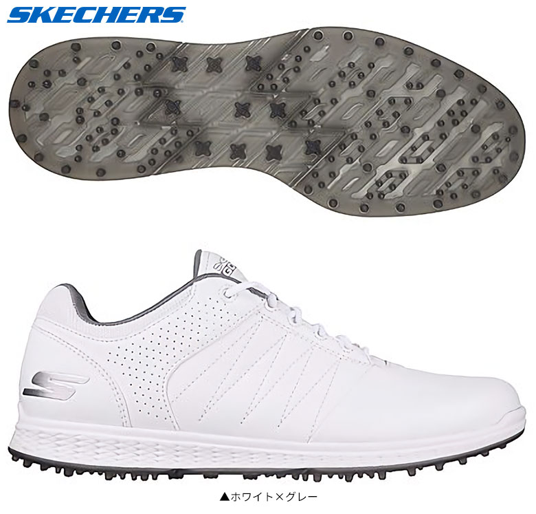 【送料無料】スケッチャーズ 54545 GO GOLF PIVOT スパイクレス ゴルフシューズ ホワイト×グレー SKECHERS