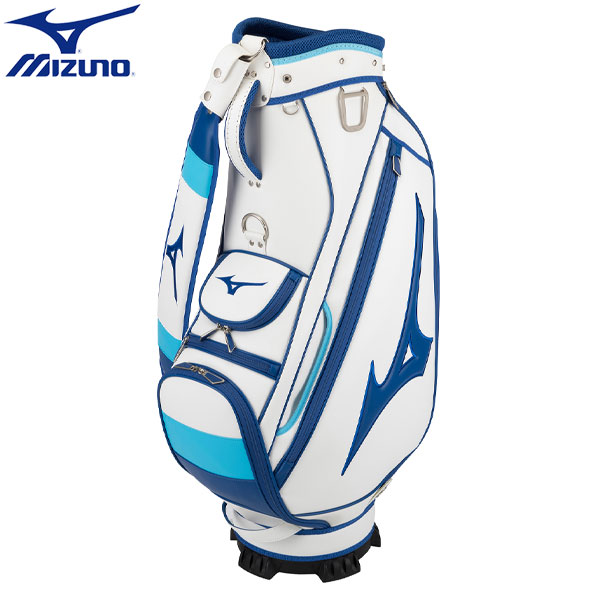 ミズノ ミズノ Tour Staff Mid 5LJC222201 カート キャディバッグ ホワイトxブルー ツアースタッフ ミッド ゴルフバッグ MIZUNO