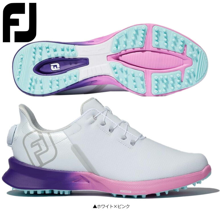 【レディース/送料無料】フットジョイ フューエル スポーツ ボア 90573 スパイクレス ゴルフシューズ ホワイト×ピンク