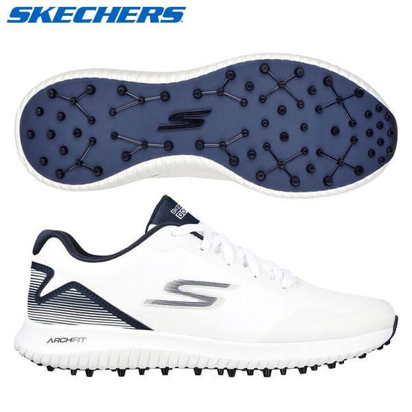 スケッチャーズ アーチフィット ゴー ゴルフ マックス 2 214028 スパイクレス ゴルフシューズ ホワイト×ネイビー(WNV) SKECHERS Arch Fit GO GOLF Max2