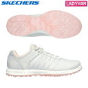 【レディース/送料無料】スケッチャーズ 123009 GO GOLF PIVOT スパイクレス ゴルフシューズ ライトグレー×ピンク(LGPK)