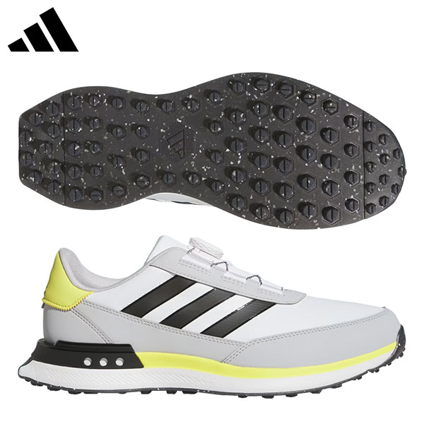【送料無料】アディダス S2G SL ボア 24 MDK92 スパイクレス ワイド ゴルフシューズ クラウドホワイト×コアブラック×ピュアサルファ(IH8518)
