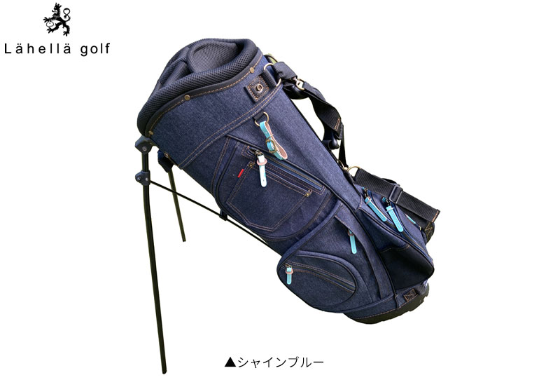 【限定カラー】ラヘラ ゴルフ デニム スタンド キャディバッグ L-510 シャインブルー