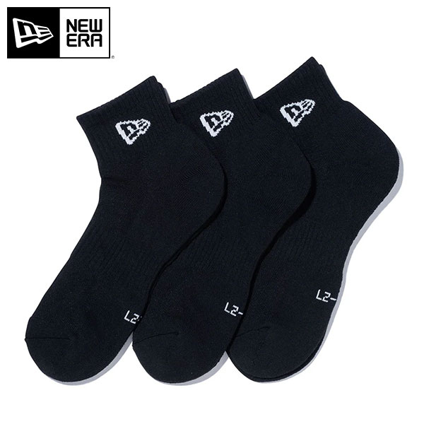 ニューエラ 14518191 アンクル 3ペア ソックス 靴下 ブラック