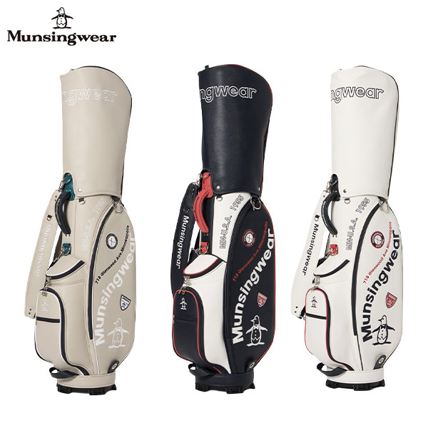 マンシングウェア　ゴルフバッグ　キャディバッグ　メンズ　レディース　ベージュ Munsingwear キャスター付きキャディバッグ -デサントストア-DESCENTE