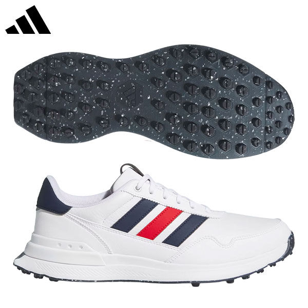 アディダス S2G 26 レザー スパイクレス ゴルフシューズ OPJ89 クラウドホワイト×カレッジネイビー×ベタースカーレット(JQ9312)
