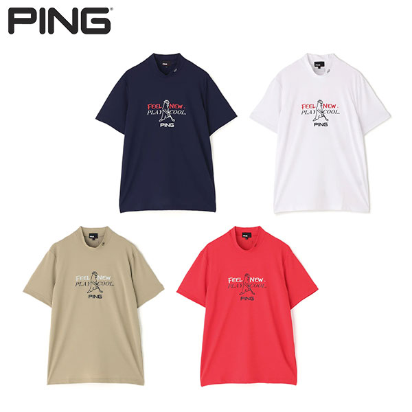 乐天商城 - 【送料無料】ピンゴルフ Mr.PINGプリント半袖 モック シャツ 6167401