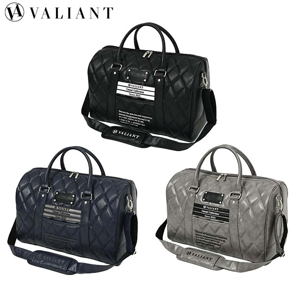 この商品の特徴即日出荷マットブラックマットネイビーマットグレーVALIANT/バリアントゴルフから、カッコよさをアップグレードするカジュアルコレクション2026年セカンドモデルが『新発売』します。『人と被りたくない』そんなこだわりゴルファーの想いをカタチにした、スタイリッシュで存在感のある数量限定ボストンバッグです。シンプルでありながら、ひと目で印象に残るデザインに仕上げるため、素材感やカラーリング、細部のディテールにまでこだわりました。落ち着いたカラーと洗練されたデザインを組み合わせることで、ゴルフシーンだけでなく、旅行や普段使いにも取り入れやすい大人のボストンバッグに仕上げています。正面に配置した「VALIANT」のロゴが存在感を放ちながらも、全体は落ち着いた雰囲気にまとめ、シンプルすぎず、派手すぎない絶妙なバランスを追求。持つだけでいつものスタイルを引き立ててくれる、ファッション性の高いデザインです。ファスナー引手や金具の仕上げなど、細部のパーツにもこだわり、ゴルフバッグ専門メーカーだからこそのノウハウを詰め込んでいます。見た目だけでなく、使いやすさにもこだわり、肩かけと手持ちの両方に対応した2WAY仕様に。メインファスナーはサイドまで大きく開く設計で、荷物の出し入れもスムーズ。さらに背面にはゴルフシューズを収納できる専用ポケットを備え、ゴルフシーンでの使いやすさもしっかりと考えています。1泊のゴルフ旅行にも使いやすいサイズ感で、ゴルフだけでなく、旅行や出張、普段のお出かけなど幅広いシーンで活躍する汎用性の高いボストンバッグです。いつものゴルフスタイルに、ひとつ上のカッコよさを。スペック素材合成皮革サイズ幅48×高さ32×奥行26cm2way仕様カラーマットブラックマットネイビーマットグレー発売日：2026年ゴルフバッグ