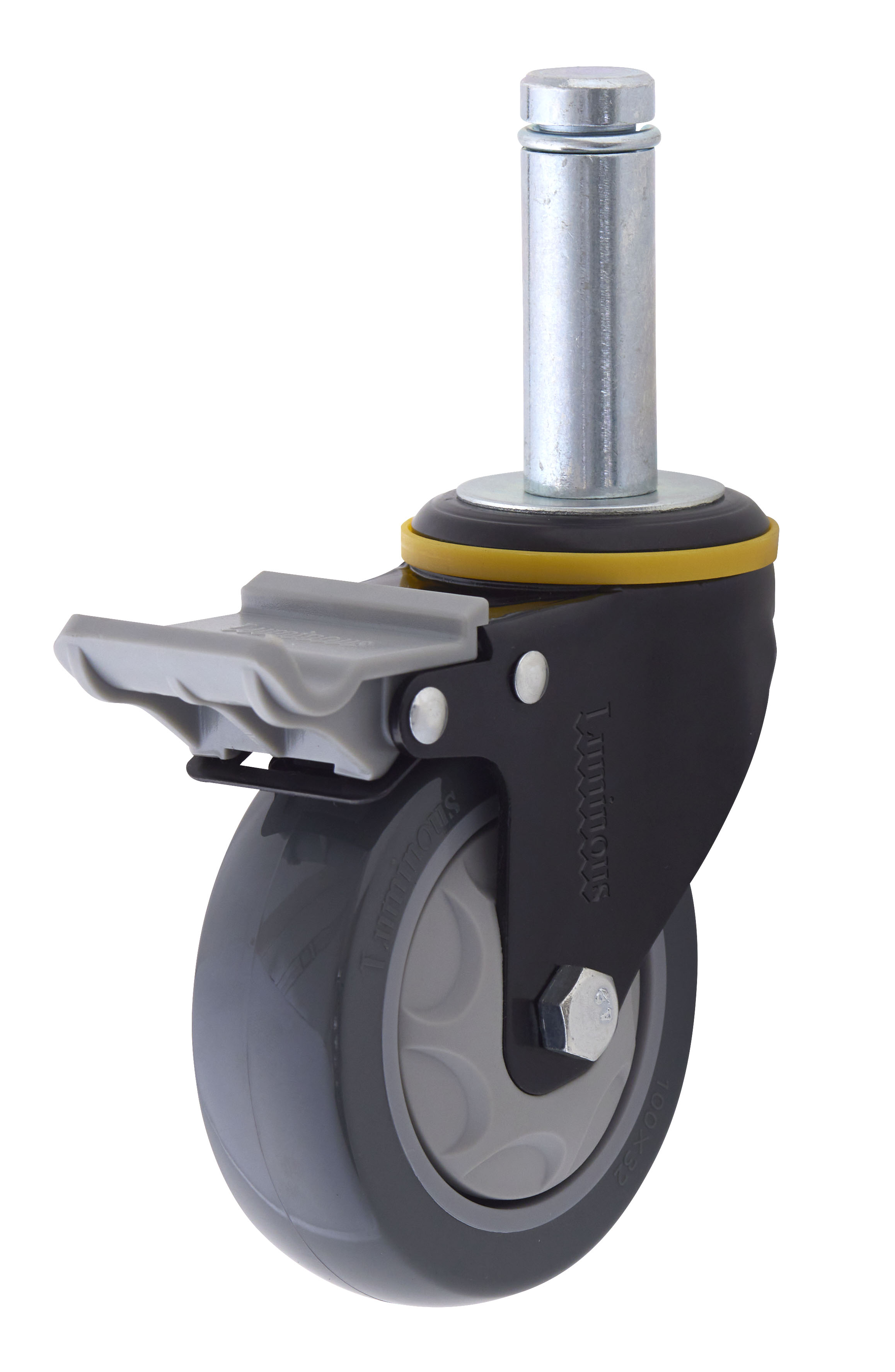 L100US-GYU　25mm　 ルミナス ウレタンキャスター　ポール径25mm 打込式　1個