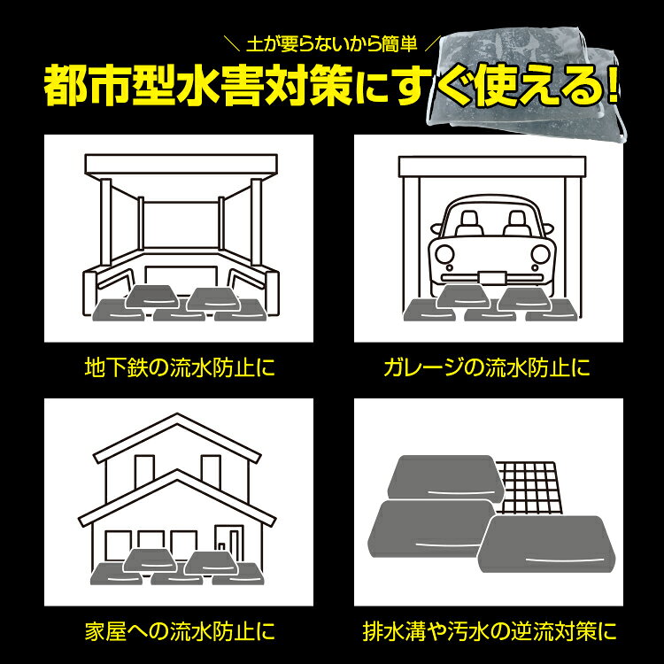 水でふくらむ！ 吸水土のう (水のう) 【5枚入】