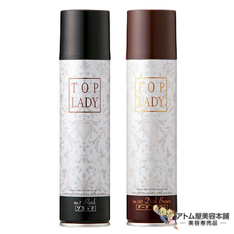 トップレディ カラースプレー 100g（ブラック／ダークブラウン）白髪カバー 白髪隠し 白髪 しらが 部分染め リタッチ 毛染め 1day 対策 予防 簡単 カラースプレー ヘアカラー 美容専売 サロン専売 美容室 美容師 サロン 床屋 バーバー インターコスメ(4)