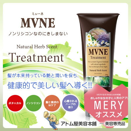 ミューネ（MVNE）トリートメント 200g【ダメージケア 地肌ケア ヘッドスパ ノンシリコン シリコンフリー サルフェートフリー 合成着色料フリー 鉱物油フリー 紫外線吸収剤フリー】