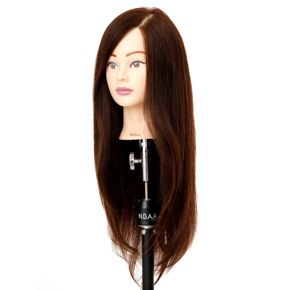 N.B.A.A. アップウィッグII ダークブラウン NB-WU2D ヘアカット カット アレンジ 練習用 トレーニング 人毛100％ 高品質 ヘアカット マネキン 美容師 理容師 美容室 サロン 学生 プロ用 業務用 ジュニュイン アップウィッグ2 Genuine エヌビーエーエー