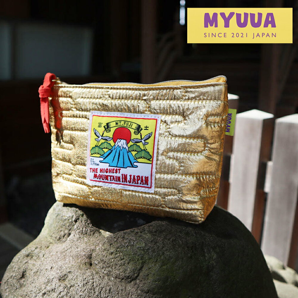 JAPAN METALLIC GOLD POUCH Mt.Fuji ^bN S[h xmR Ղ  |[` σ|[` 킢  IV lC { |[` J^ N myuua