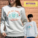 MEXICO P.D.C. SWEAT SHIRT・OATMEAL トレーナー スウェット 刺繍トレーナー 刺繍スウェット スカジャン刺繍 レディース メンズ スウェットトレーナー 男女兼用 ユニセックス 長そで トップス 大きいサイズ おしゃれ ゆったり 秋 冬