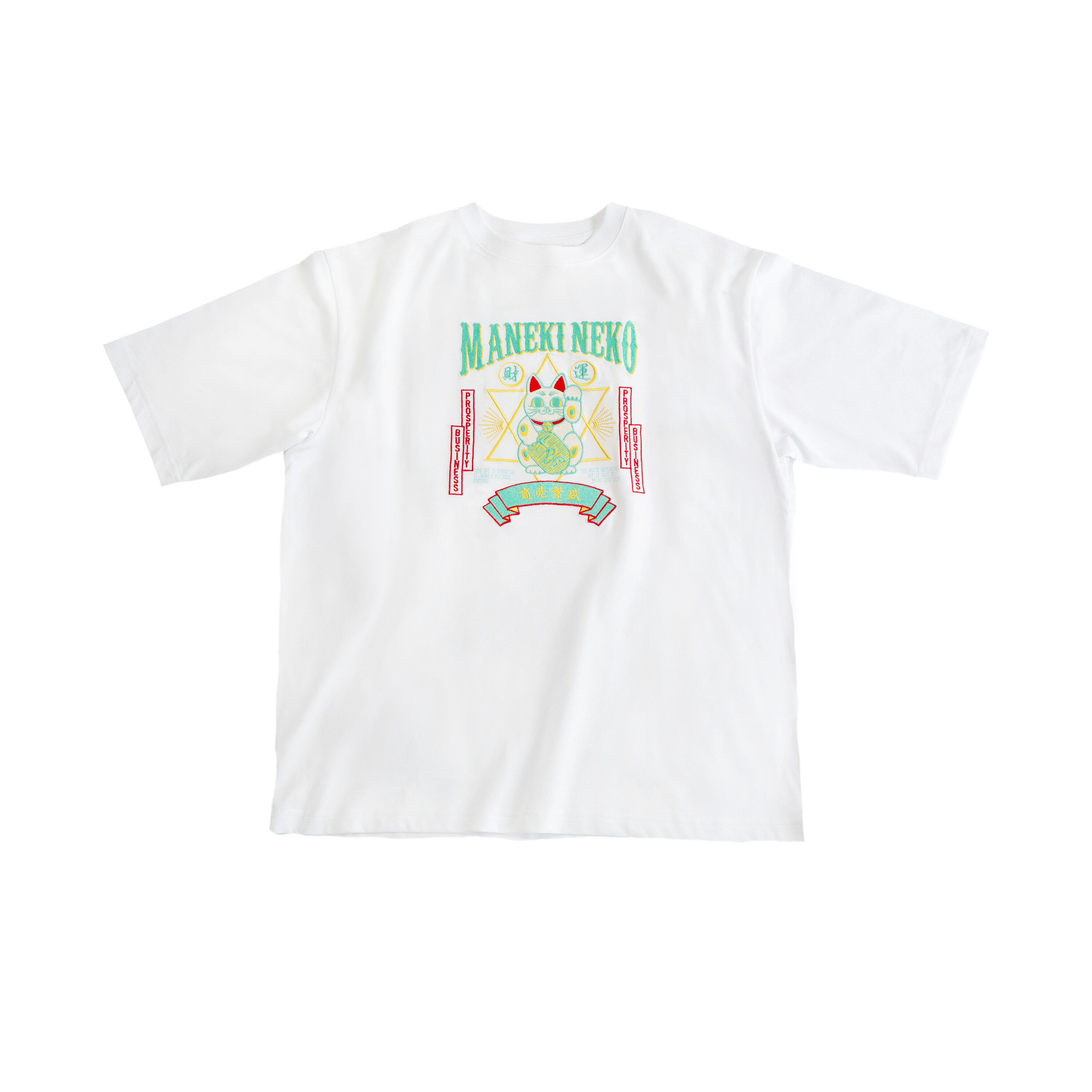 JAPAN MANEKI NEKO T-SHIRT・WHITE Tシャツ オシャレ おしゃれTシャツホワイト 人気 myuua