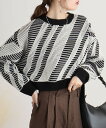 【店内最大30%OFF!15日23:59まで】柄ニットショートプルオーバー 冬 レディース レビュー特典あり