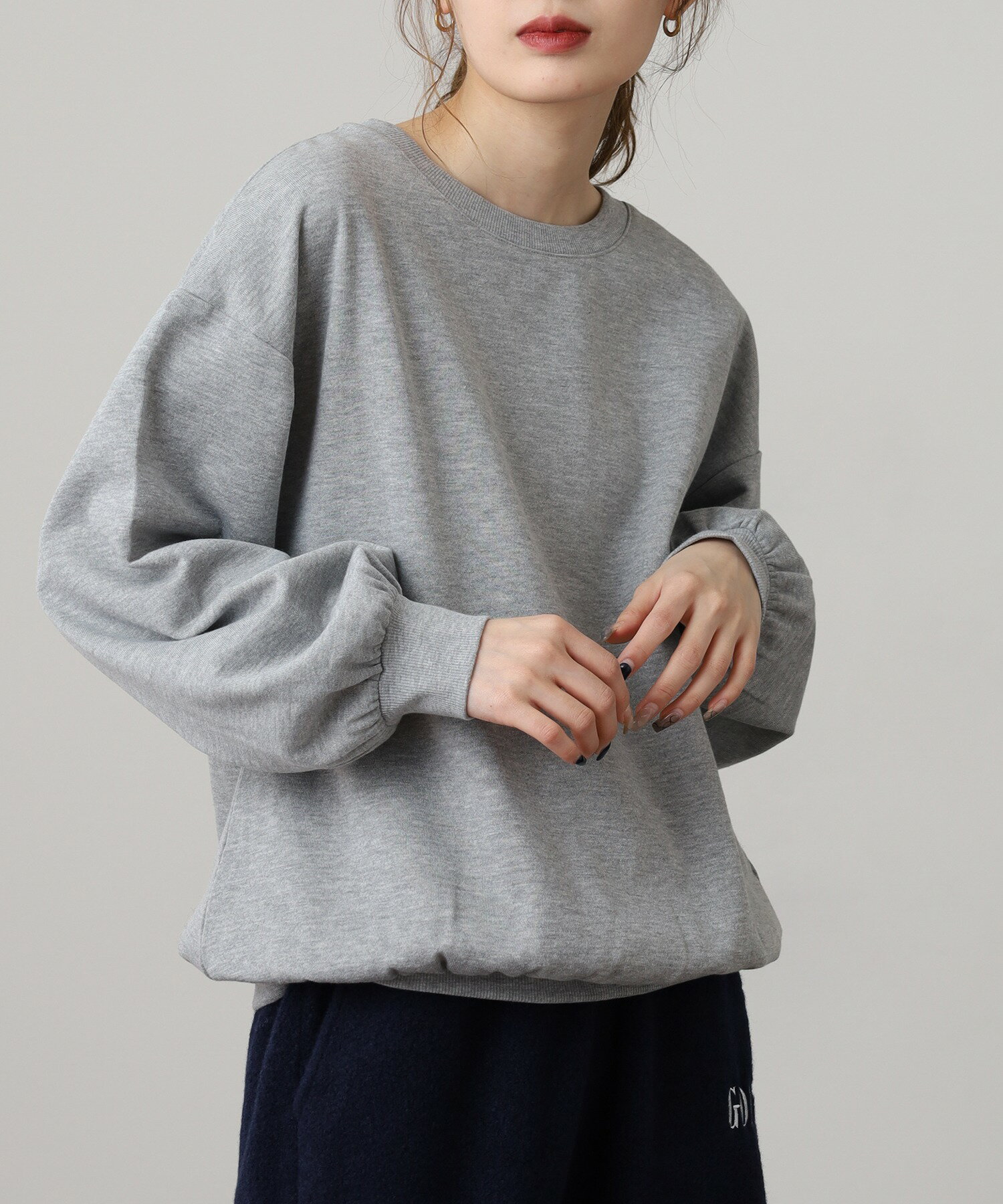 【30%OFFクーポン対象】袖ボリューム 裏起毛 スウェット トレーナー ボア 長袖 シンプル 暖かい ゆったり ベーシック 秋 冬 レディース レビュー特典あ...