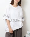 ポケット付きオーバーサイズシルエットロゴプリントTシャツ レディース レビュー特典あり