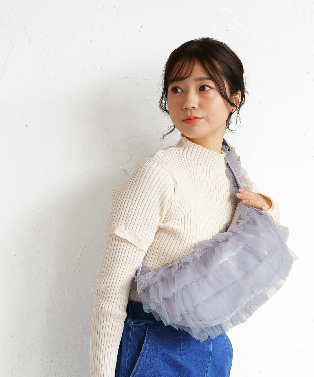 【クーポンで《1,750円！》店内4点購入で】チュールショルダーバッグ レディース 斜めがけ 大人 軽量 トートバッグ 2WAY 取り外し レビュー特典あり