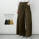 【店内最大40%OFF!】ウエストゴムツイルバギーパンツ レディース 大きいサイズ M L LL 3L 4L 黒 ベージュ カーキ レビュー特典あり