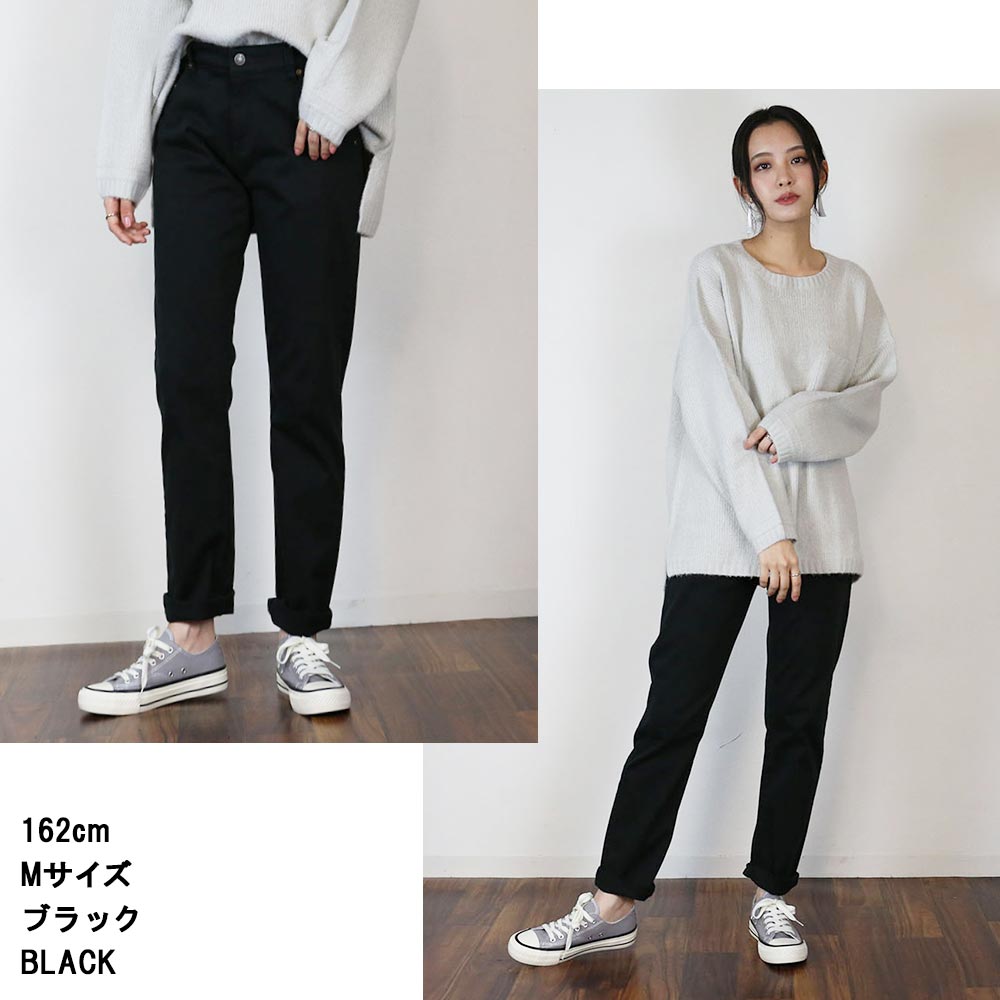 【30％クーポン利用で2926円】スタンダードカラーパンツ ゆったり リラックス 美脚 伸縮 伸び チノパンツ ビッグシルエット カーキ ベージュ ブラック M L XL XXL LL 3L 4L レディース 春 夏 秋 冬