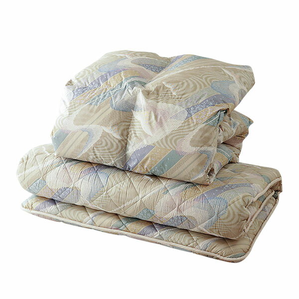 【ポイント10倍】 布団セット 2点セット シングル 羽毛布団 敷き布団 綿100% 和柄 来客 出張 単身赴任 民泊