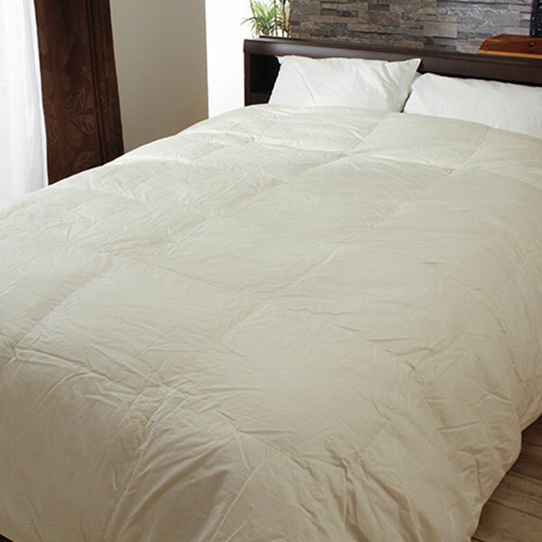 ワケあり 羽毛布団 230×210cm 立体キルト ポーランド産ホワイトダック93% 綿100% 80サテン 日本製