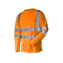 【中古】【輸入品・未使用】L & M Hi Vis TシャツANSIクラス3高可視性反射安全ライムオレンジショート長袖