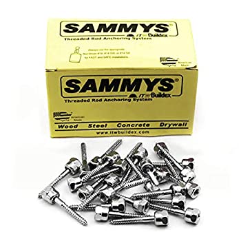 【中古】【輸入品・未使用未開封】Sammys 8003957-25 垂直ロッドアンカー スーパースクリュー 1/4インチネジロッド継手、1/4 x 2インチネジ、木製(Pkg.=25)