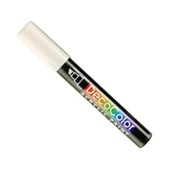 yÁzyAiEgpzUchida 315-C-0 Marvy Deco Color Chisel Tip Acrylic Paint Marker White by UCHIDA