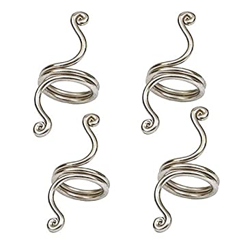 【中古】【輸入品・未使用】Design Imports Silver Twist Napkin Ring Set of 4 (321278)