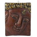 【中古】【輸入品・未使用】小さなBuddha Face Hand Carved Mango Woodウォールアート 5.91 inches wide x 7.8...