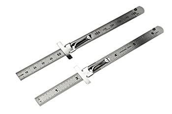 yÁzyAiEgpzSE 925PSR-2 2-Piece SAE & Metric Ruler Set with Detachable Clips Stainless Steel by SE