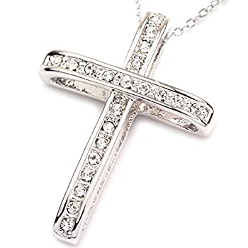 【中古】【輸入品・未使用】FC Jory ホワイト&ローズゴールドメッキ クリスタルラインストーンクロスペンダントネックレス 【中古】【輸入品・未使用】FC Jory ホワイト&ローズゴールドメッキ クリスタルラインストーンクロスペンダントネックレス