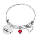 【中古】【輸入品・未使用】母の日ギフトバングル誕生石チャーム拡張可能なブレスレットI Love You Mom Bangles for Mom