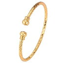 【中古】【輸入品・未使用】Simple Cuffブレスレット18?Kゴールドプラチナメッキバングルブレスレットファッションジュエリー(4)