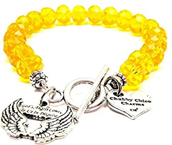 【中古】【輸入品・未使用】God 's Angels Come to Us in Disguiseシトリンクリスタルビーズ付きトグルブレスレット