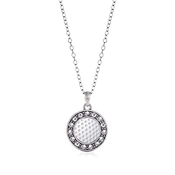 【中古】【輸入品・未使用】InspiredシルバーゴルフLovers円チャームネックレスクリアクリスタルラインストーン 【中古】【輸入品・未使用】InspiredシルバーゴルフLovers円チャームネックレスクリアクリスタルラインストーン